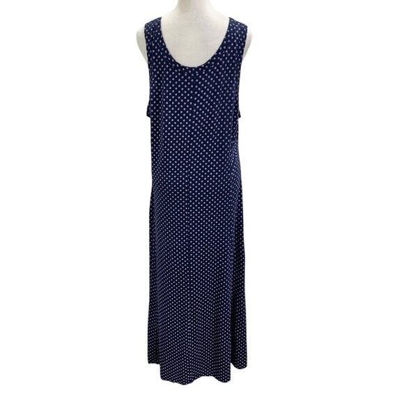 Soft Surroundings Jersey Knit Polka Dot Tank Summer Maxi Dress Purple size 1X - Picture 4 of 6